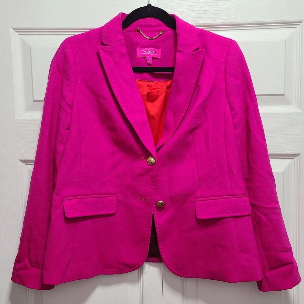 Talbots‎ Wool Blend Limited Edition 2017 Vibrant Pink Blazer Jacket 8P